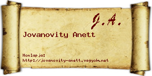 Jovanovity Anett névjegykártya